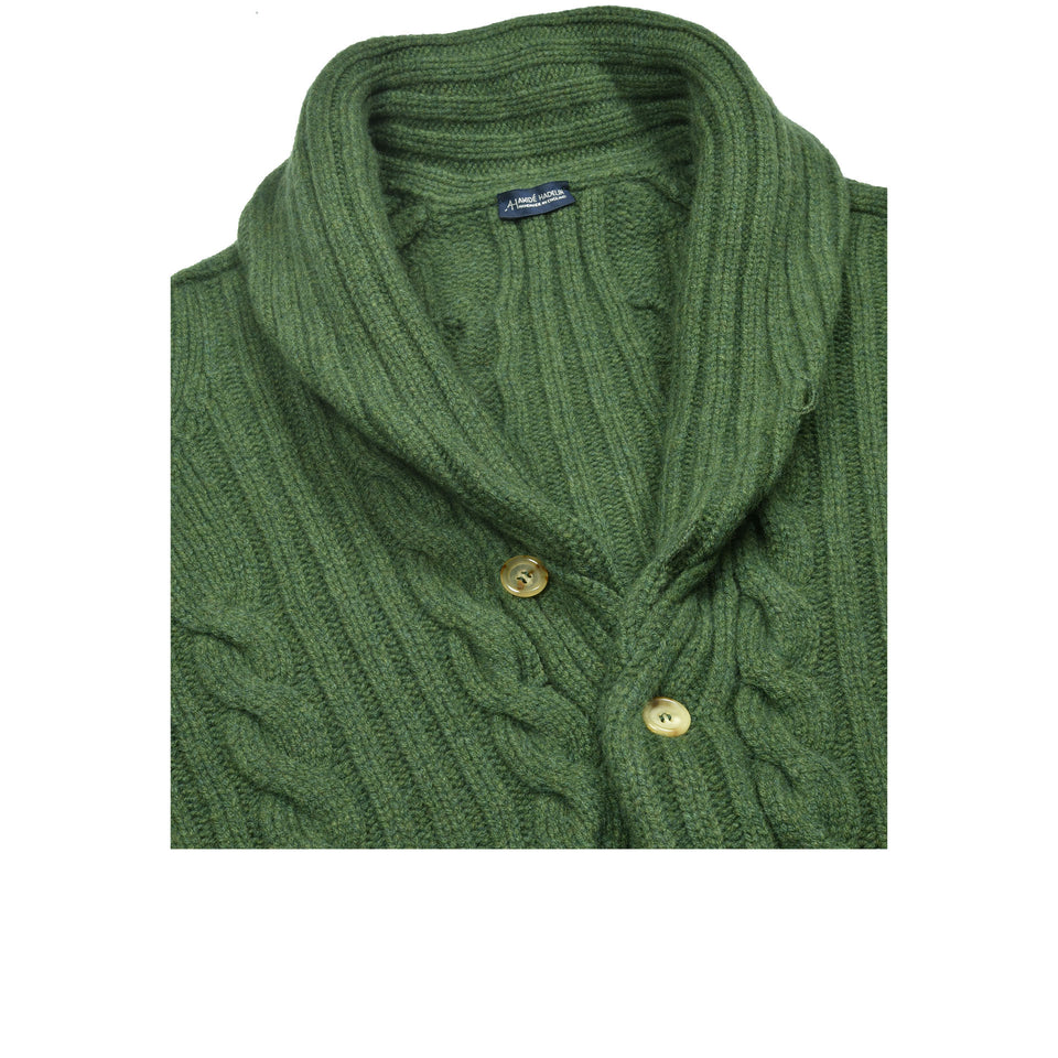 Amidé Hadelin | Lambswool cable knit shawl collar cardigan - rosemary_shawl