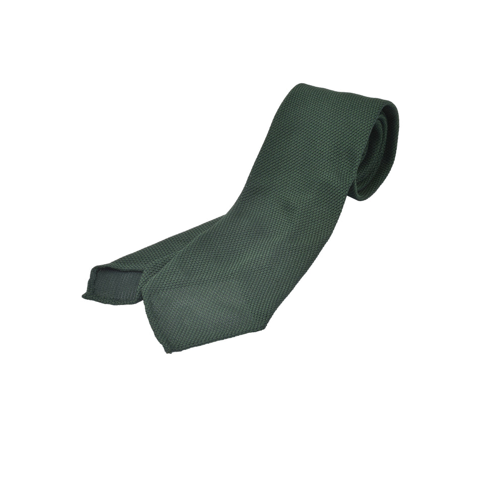 Orange Label | 'garza fina' tie, Handmade in Italy, dark green_full