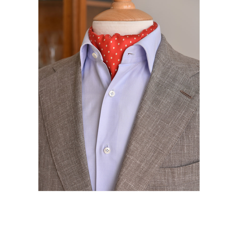 Amidé Hadelin | Polka dot silk neckerchief - red_styled_2