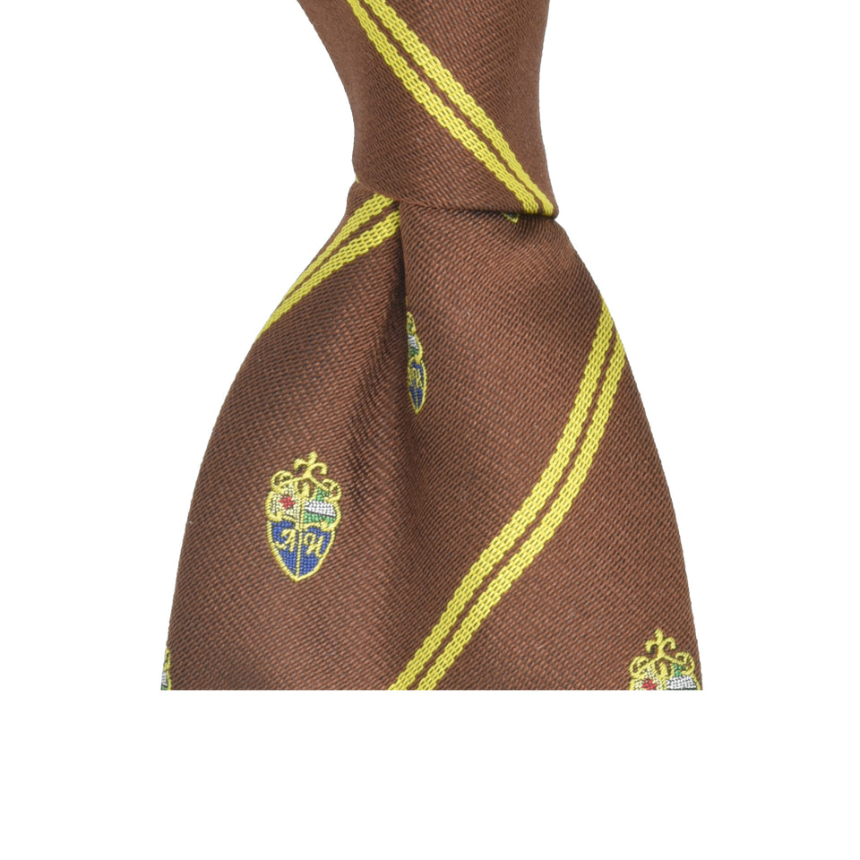 Amidé Hadelin | Amidé Hadelin crested silk tie, Handmade in Italy - brown_knot