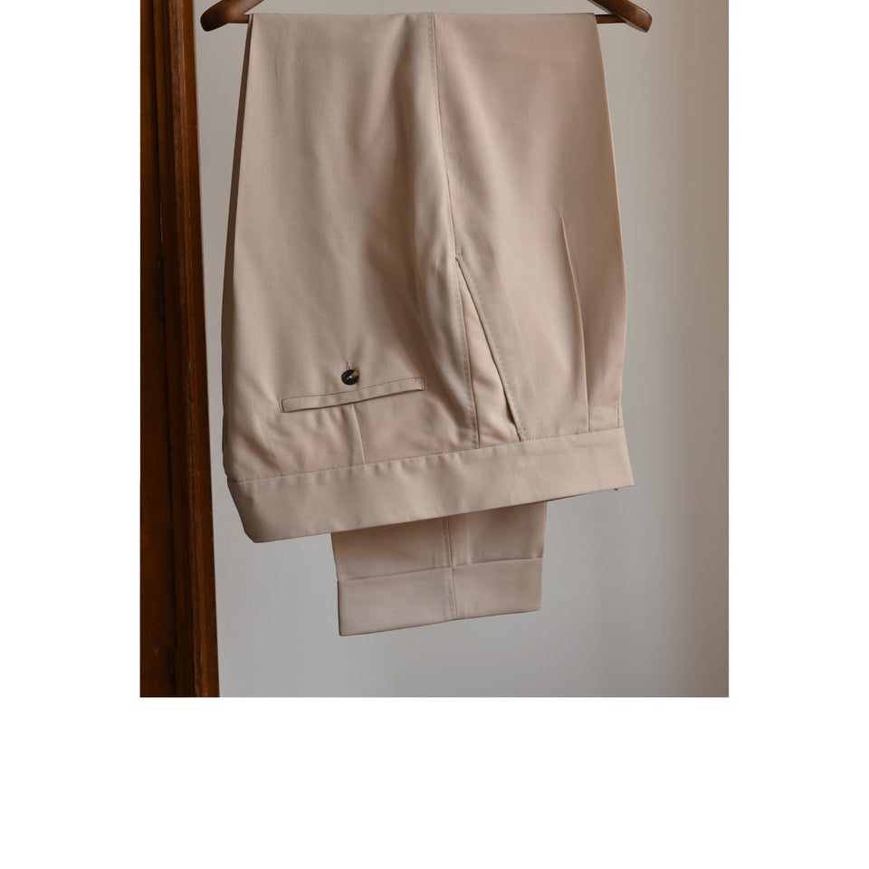 Amidé Hadelin | MTO | Huddersfield fresco half Gurkha trousers - beige_full