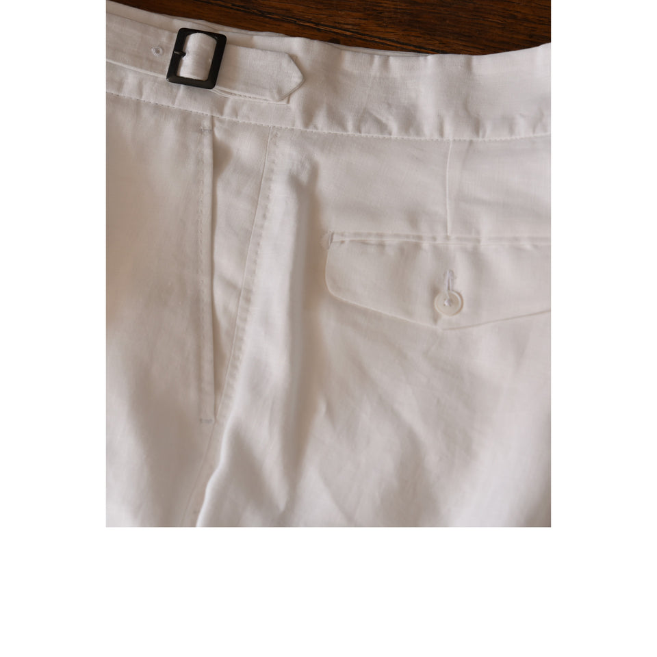Amidé Hadelin | MTO | Linen Gurkha trousers - white_side