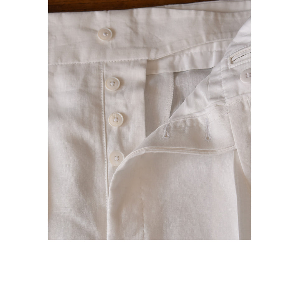 Amidé Hadelin | MTO | Linen Gurkha trousers - white_button fly