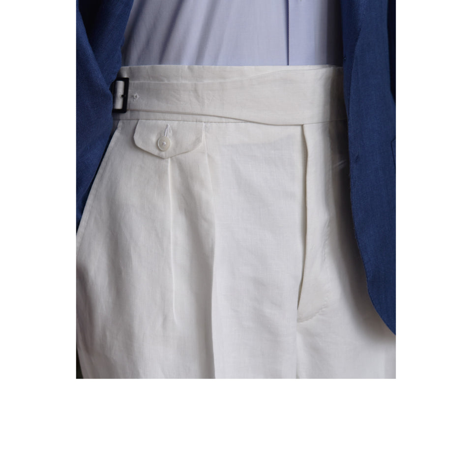 Amidé Hadelin | MTO | Linen Gurkha trousers - white_styled