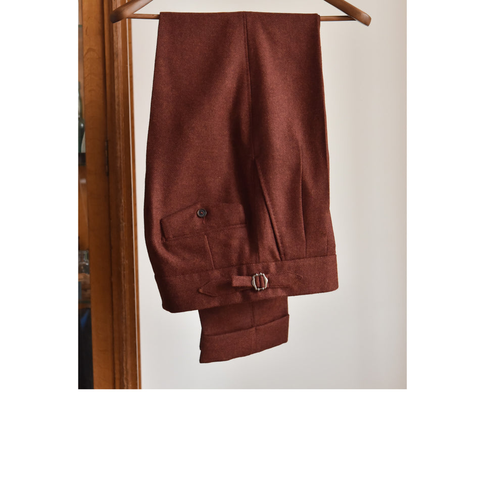 Amidé Hadelin | MTO | Merino tweed trousers - dark rust_full