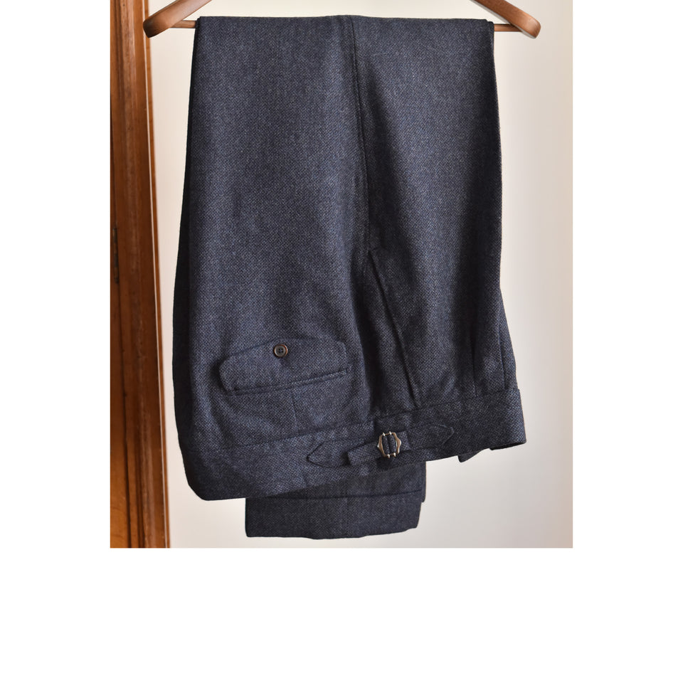 Amidé Hadelin | MTO | Barleycorn tweed trousers - dark blue_full