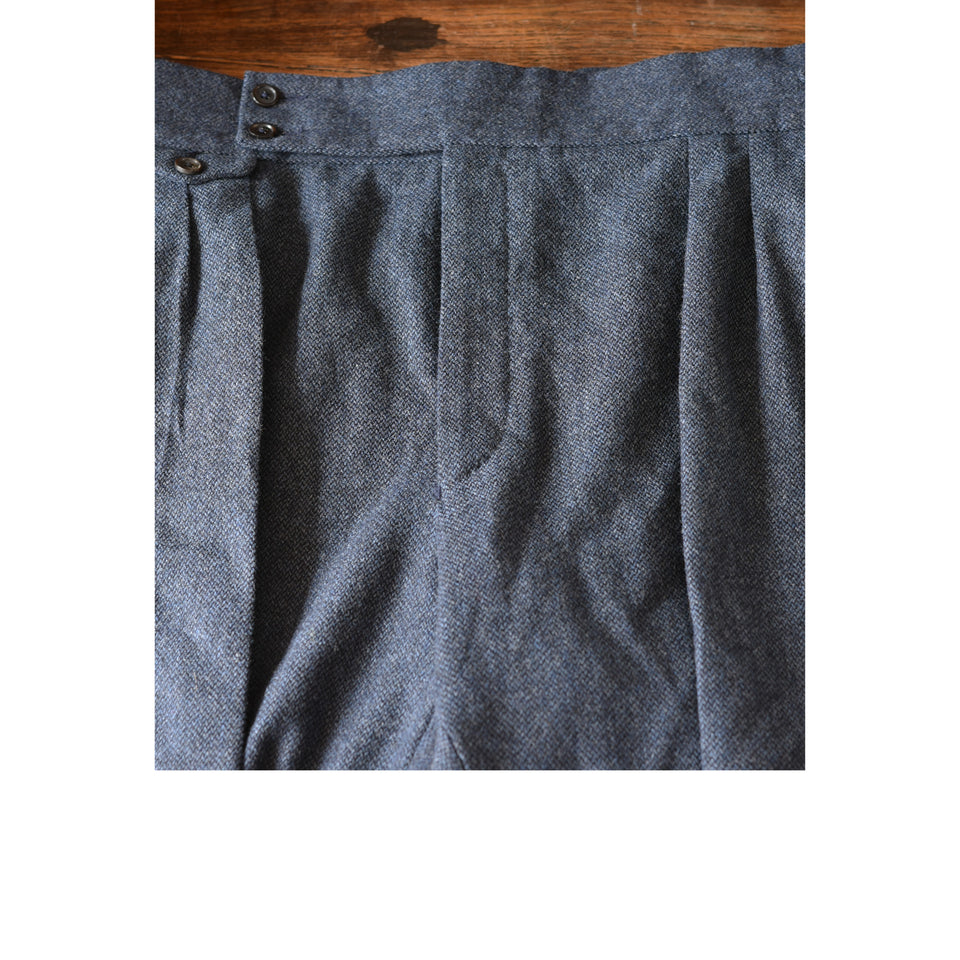 Amidé Hadelin | MTO | Barleycorn tweed trousers - dark blue_front