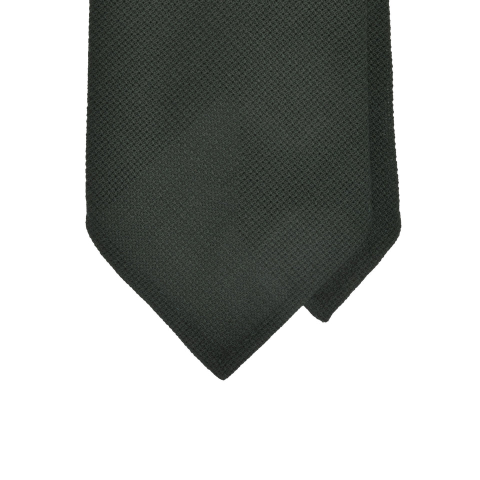 Amidé Hadelin | Fresco Mock Leno handmade Italian tie, hunter green_tip