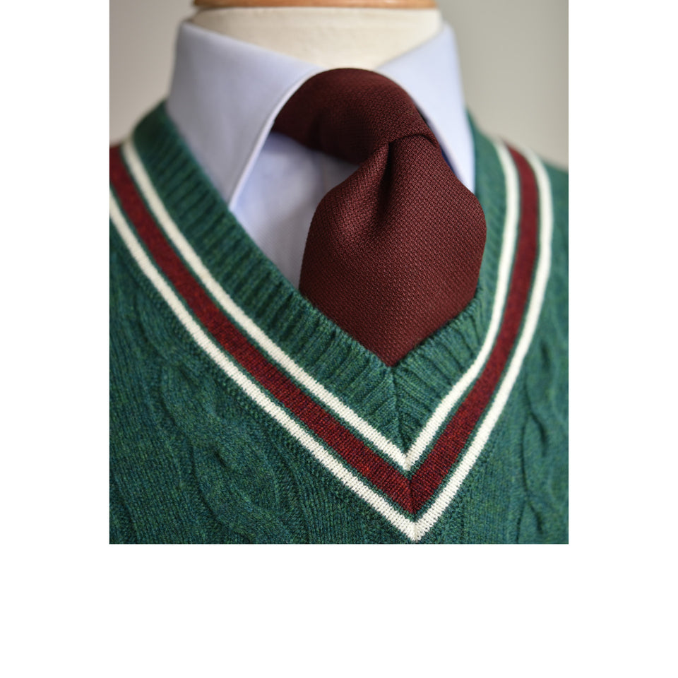 Amidé Hadelin | Fresco Mock Leno handmade Italian tie, burgundy_styled