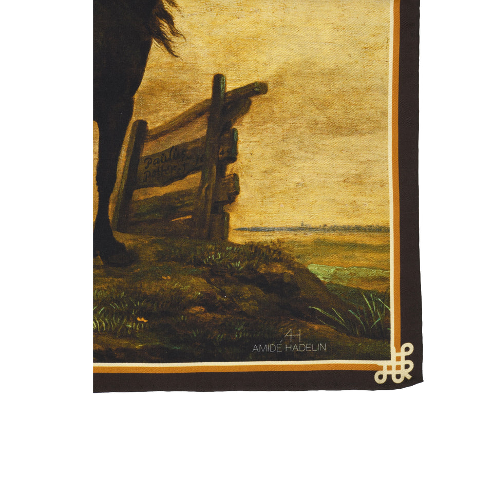 Amidé Hadelin | Paulus Potter pocket square 'Two Horses in a Meadow near a Gate'_bottom
