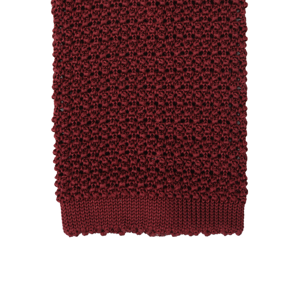 Orange Label | knit silk tie, burgundy_tip