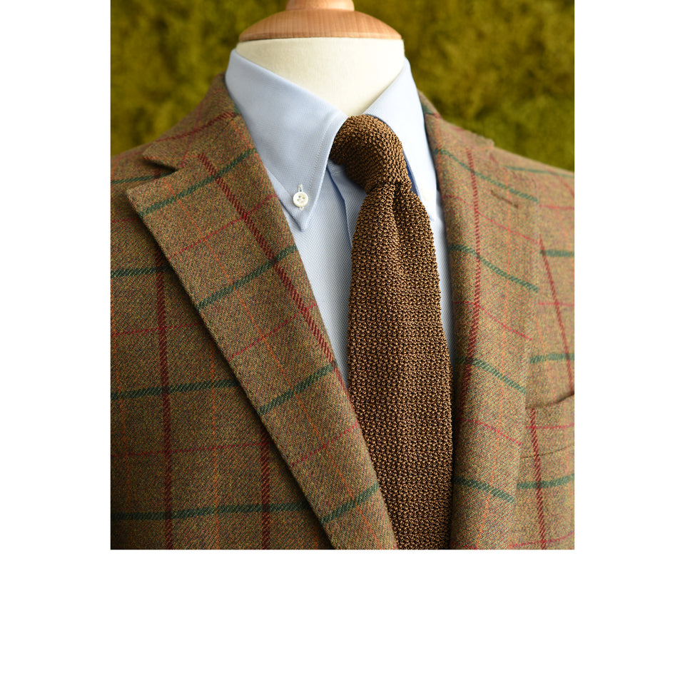 Orange Label | knit silk tie, light brown_styled