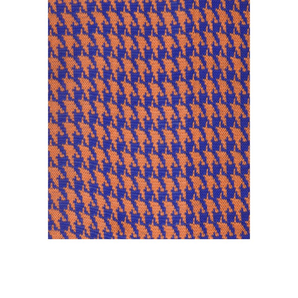 Amidé Hadelin | Knee high large herringbone cotton socks - electric blue/orange_pattern