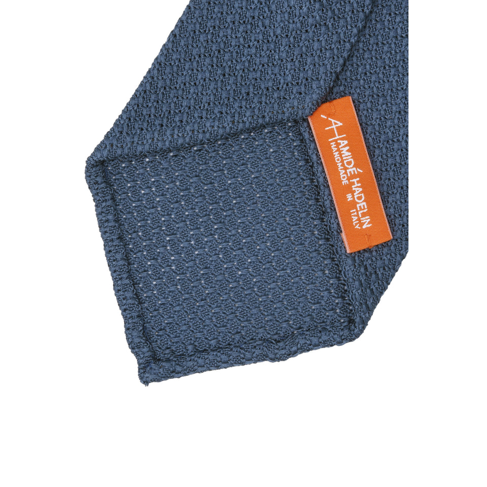 Orange Label | 'garza grossa' tie, Handmade in Italy, greyish blue_label