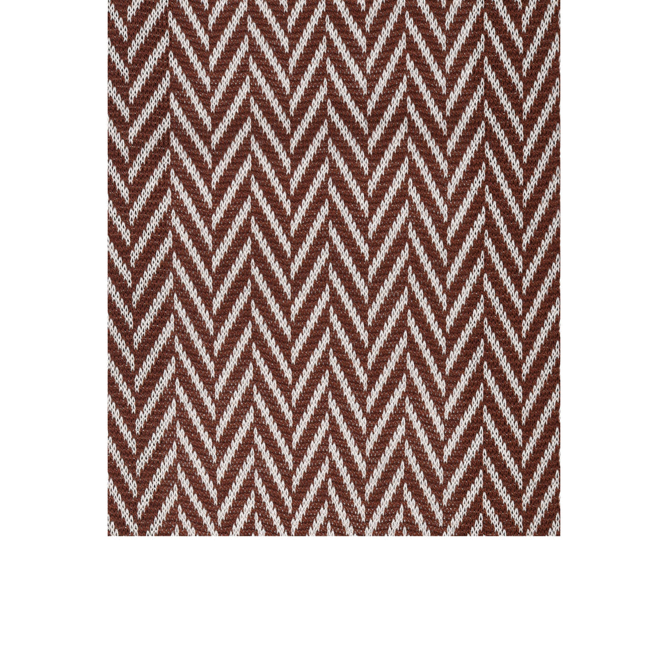 Amidé Hadelin | Knee high large herringbone cotton socks - burnt umber/natural_pattern