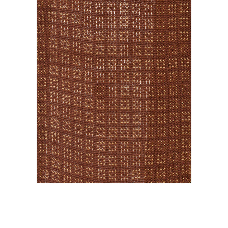 Amidé Hadelin | Knee high geometric cotton socks - burnt umber/brandy_pattern