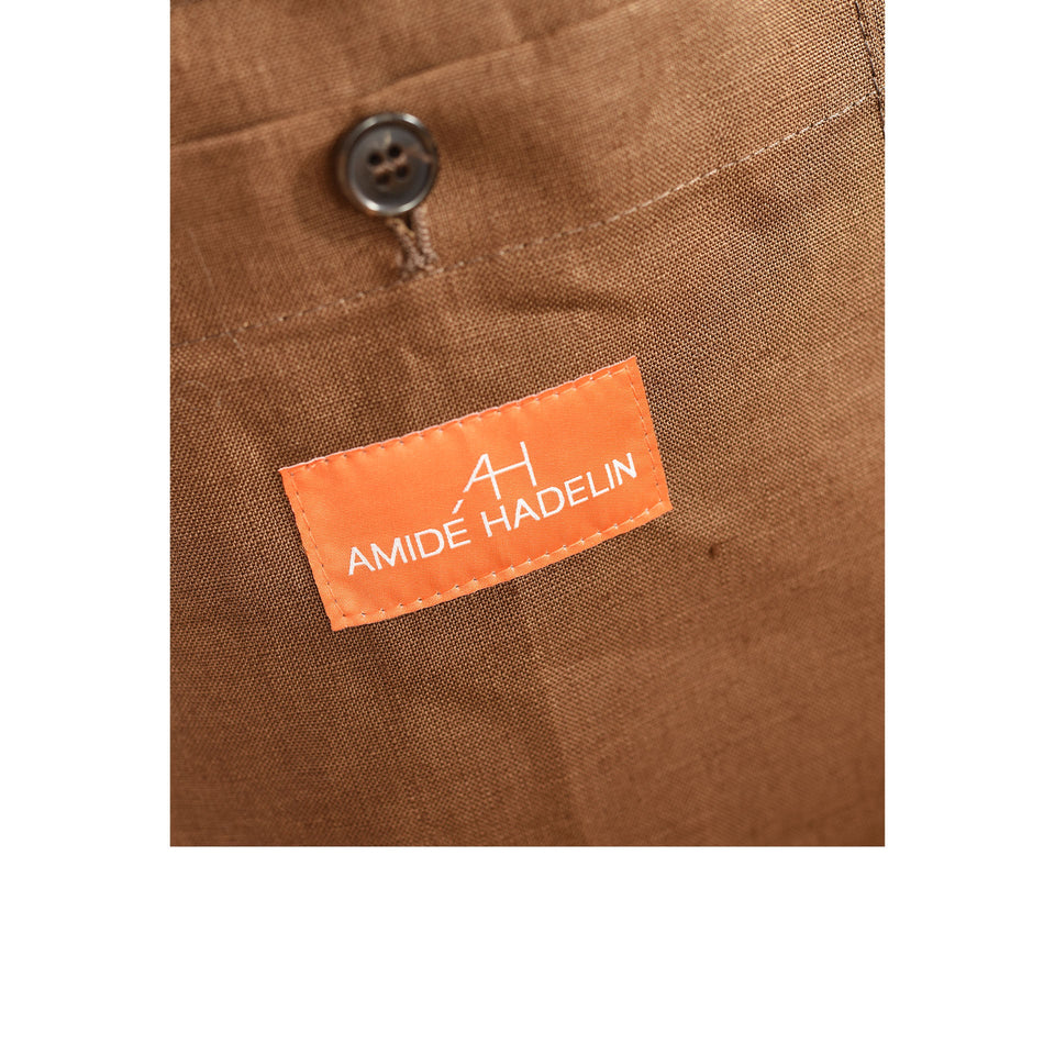 Amidé Hadelin | MTO Irish linen safari jacket - dark tan_Orange Label