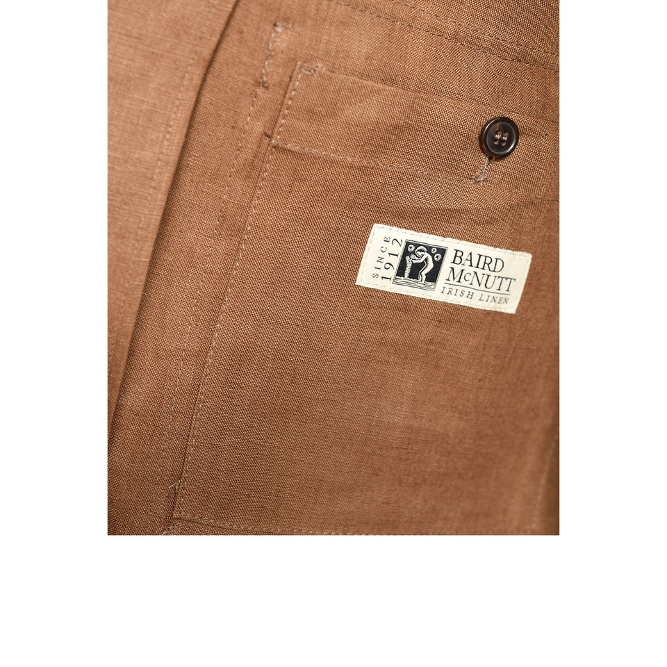 Amidé Hadelin | MTO Irish linen safari jacket - dark tan_Bard McNutt label