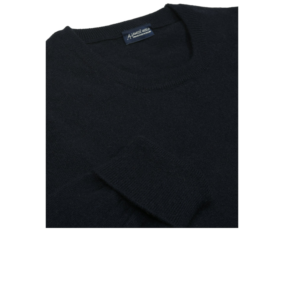 Amidé Hadelin | Cashmere crew neck jumper - dark navy_neck