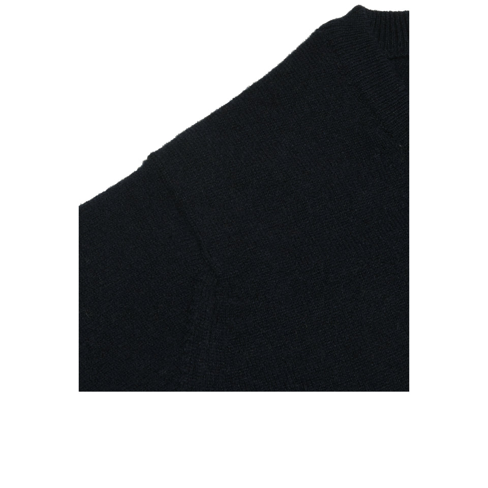Amidé Hadelin | Cashmere crew neck jumper - dark navy_shoulder