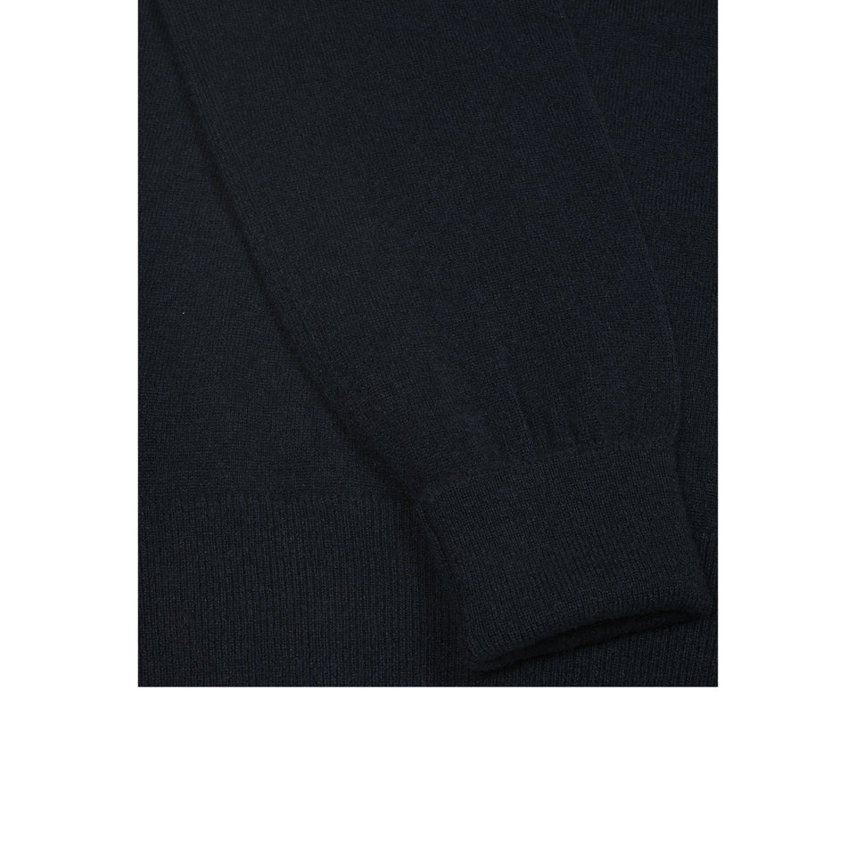 Amidé Hadelin | Cashmere crew neck jumper - dark navy_cuff