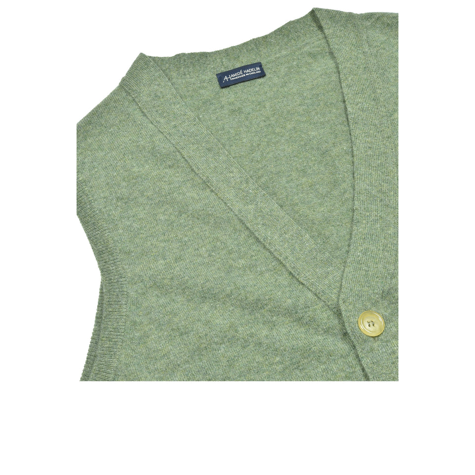 Green sleeveless best sale cardigan
