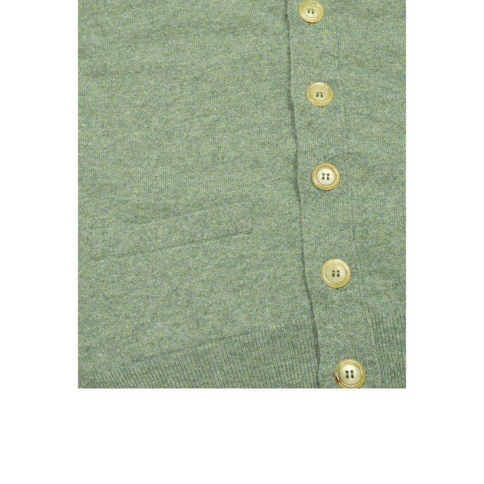 Super Geelong sleeveless cardigan - light green_buttons