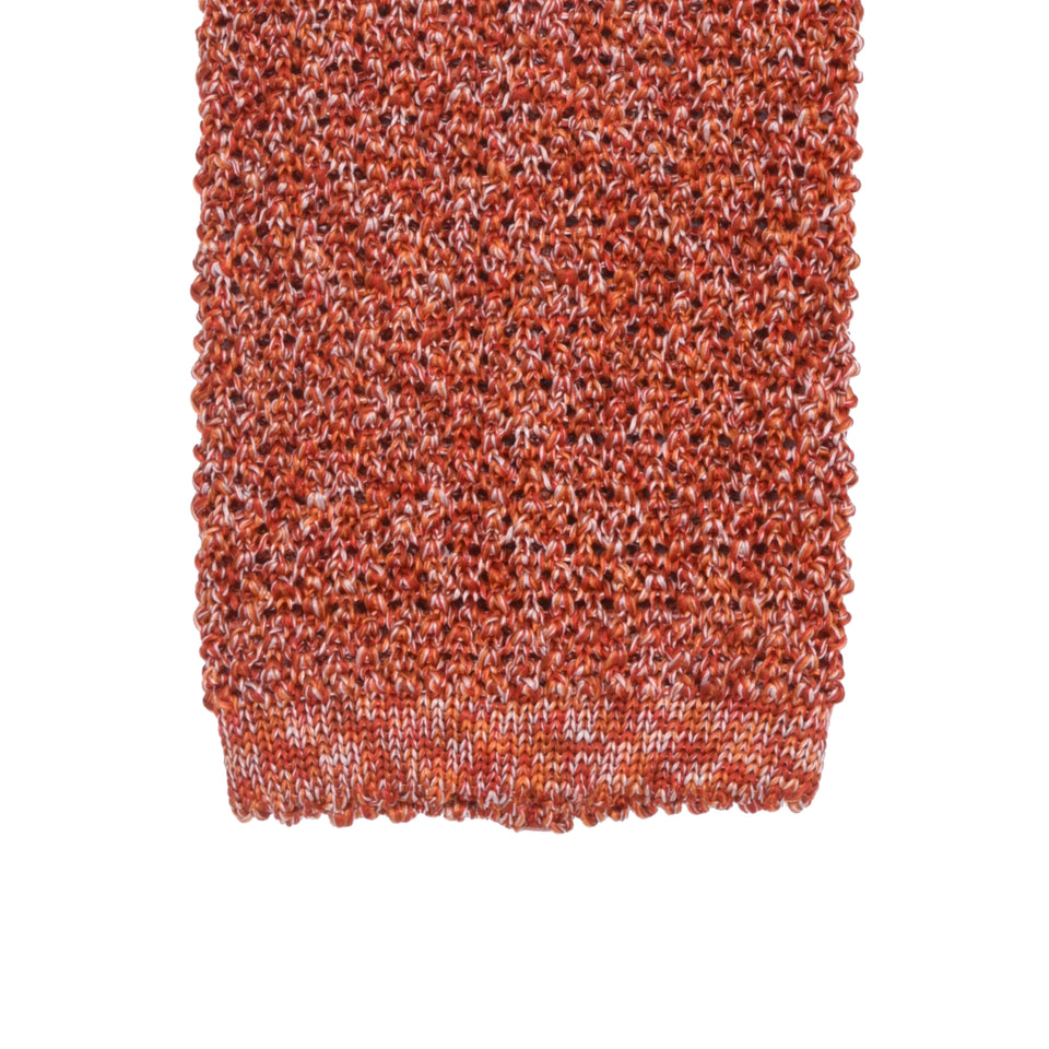 Orange Label | knit silk tie, orange melange_tip