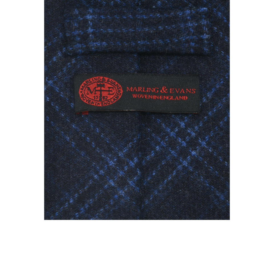 Amidé Hadelin | Marling & Evans check merino wool tie - Handmade in Italy, navy/blue_label