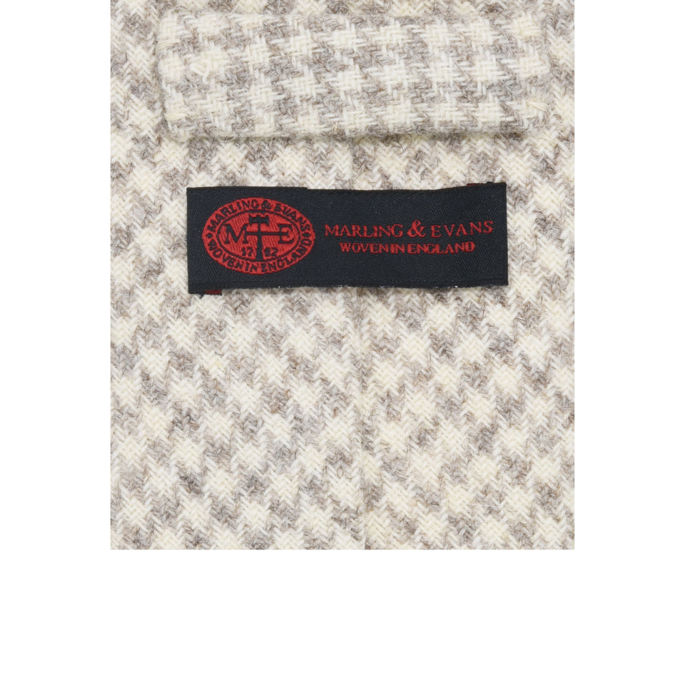 Amidé Hadelin | Marling & Evans houndstooth unyed merino wool tie - Handmade in Italy, natural_label