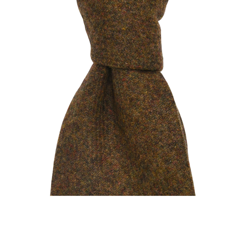 Amidé Hadelin | Abraham Moon merino tweed tie - Handmade in Italy, khaki_knot