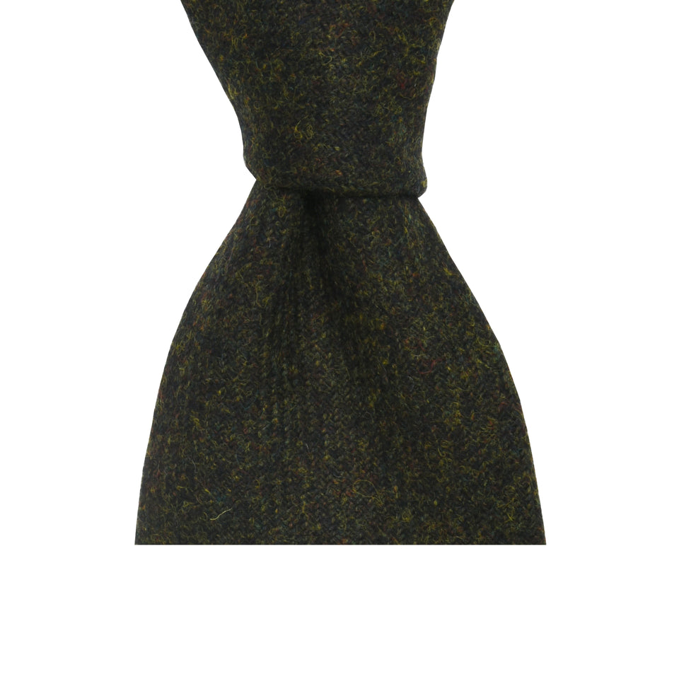 Amidé Hadelin | Abraham Moon merino tweed tie - Handmade in Italy, forest_knot
