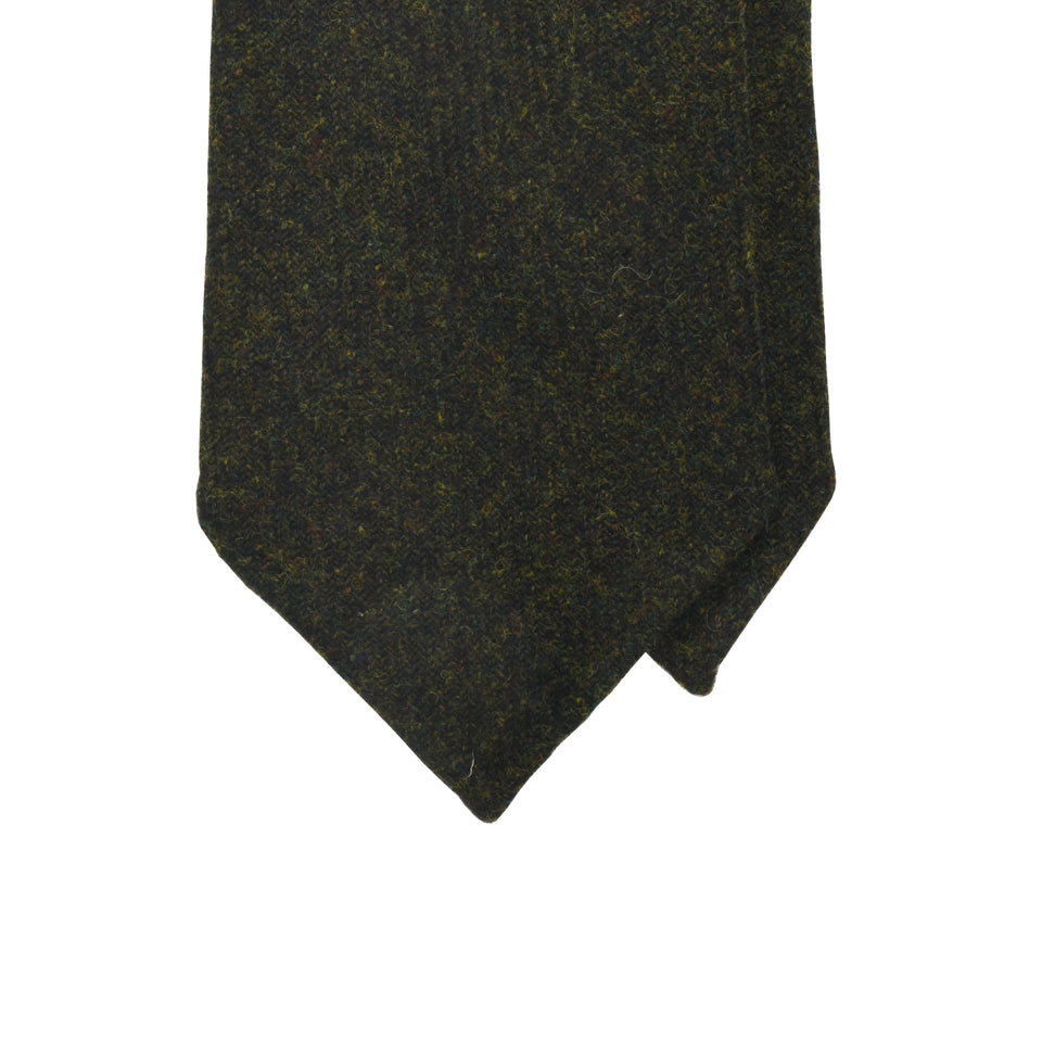 Amidé Hadelin | Abraham Moon merino tweed tie - Handmade in Italy, forest_tip
