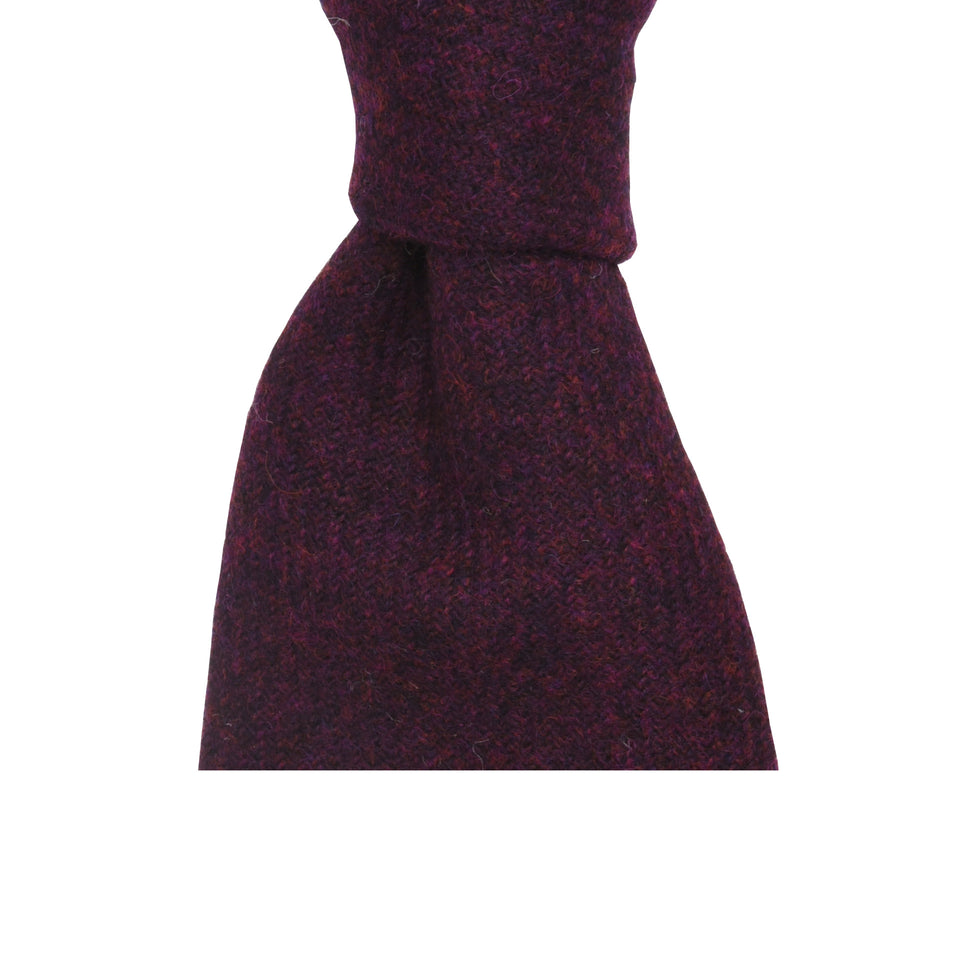 Amidé Hadelin | Abraham Moon merino tweed tie - Handmade in Italy, purple_knot