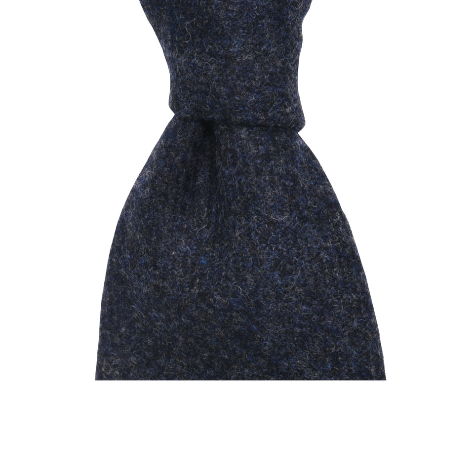 Amidé Hadelin | Abraham Moon merino tweed tie - Handmade in Italy, denim_knot