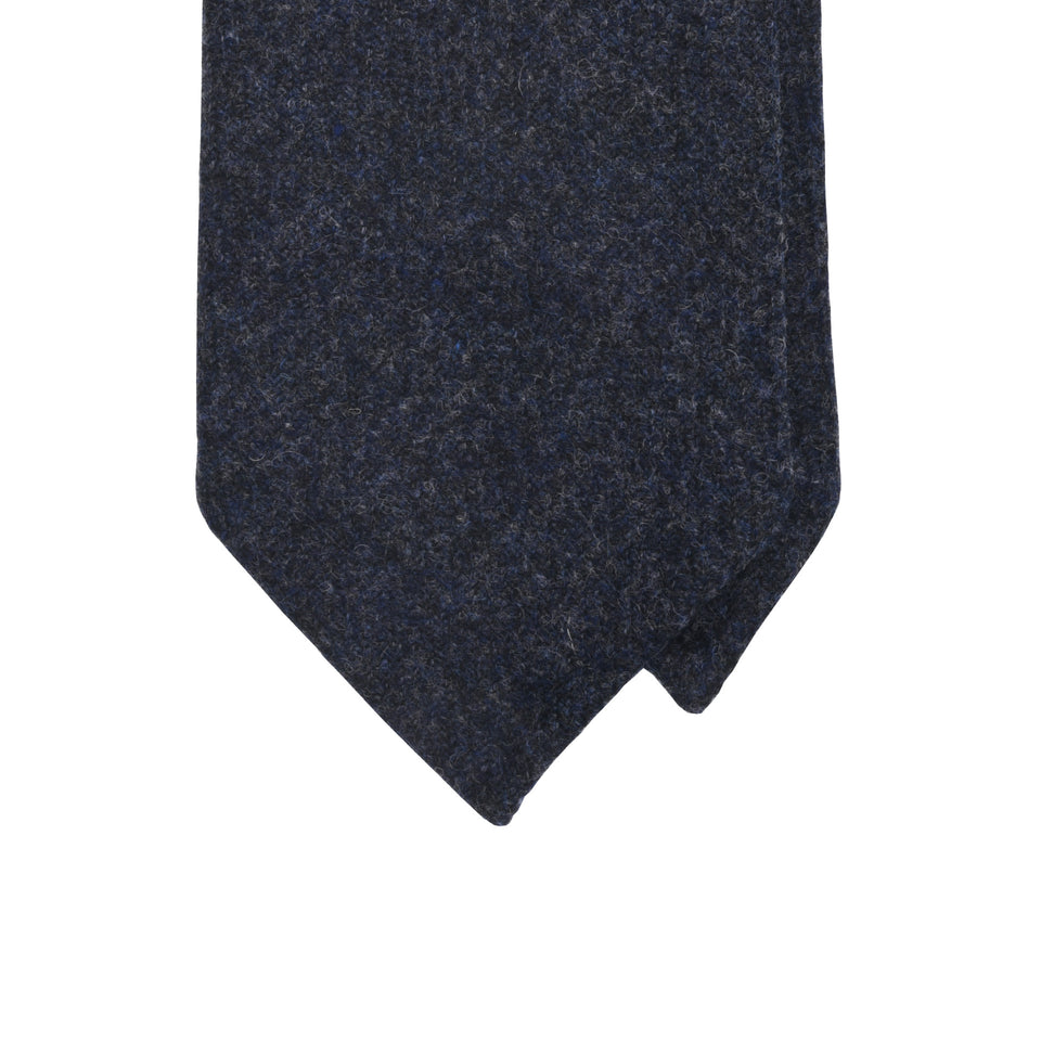 Amidé Hadelin | Abraham Moon merino tweed tie - Handmade in Italy, denim_tip