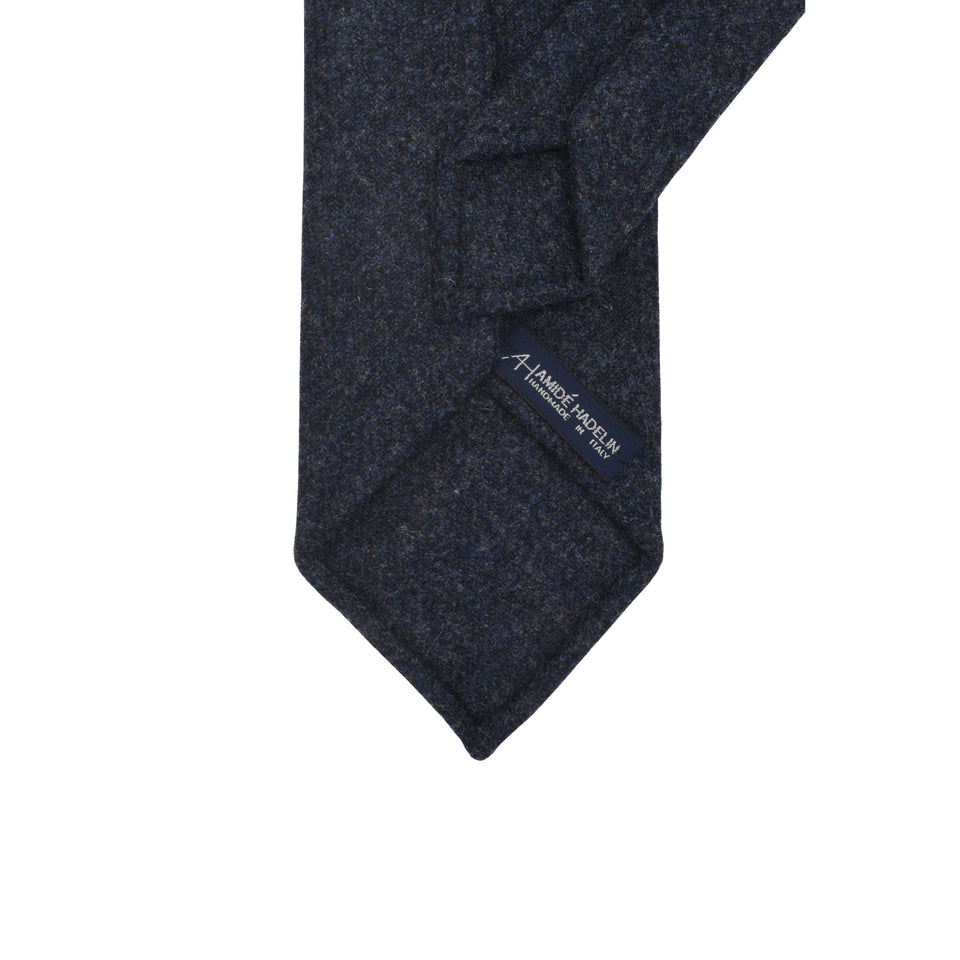Amidé Hadelin | Abraham Moon merino tweed tie - Handmade in Italy, denim_back