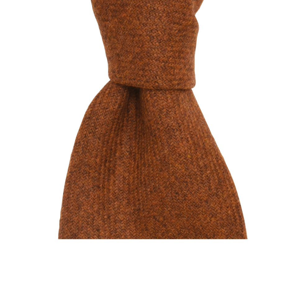 Amidé Hadelin | Abraham Moon merino tweed tie - Handmade in Italy, rust_knot