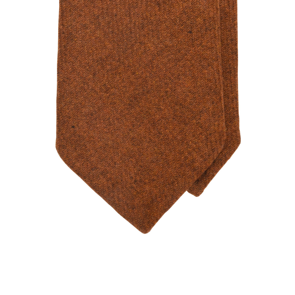 Amidé Hadelin | Abraham Moon merino tweed tie - Handmade in Italy, rust_tip