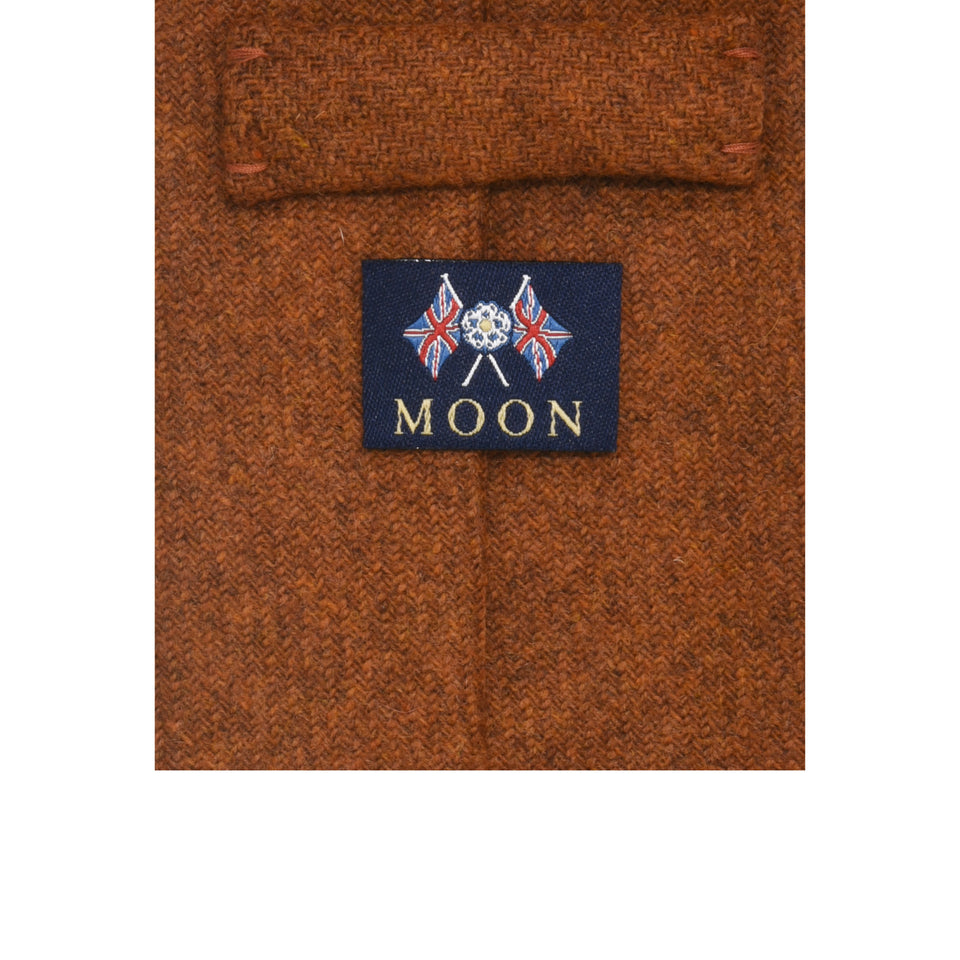 Amidé Hadelin | Abraham Moon merino tweed tie - Handmade in Italy, rust_label