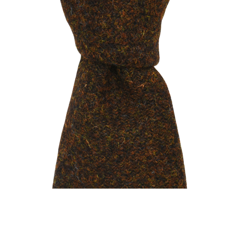 Amidé Hadelin | Harris Tweed tie - Handmade in Italy, rusty brown_knot