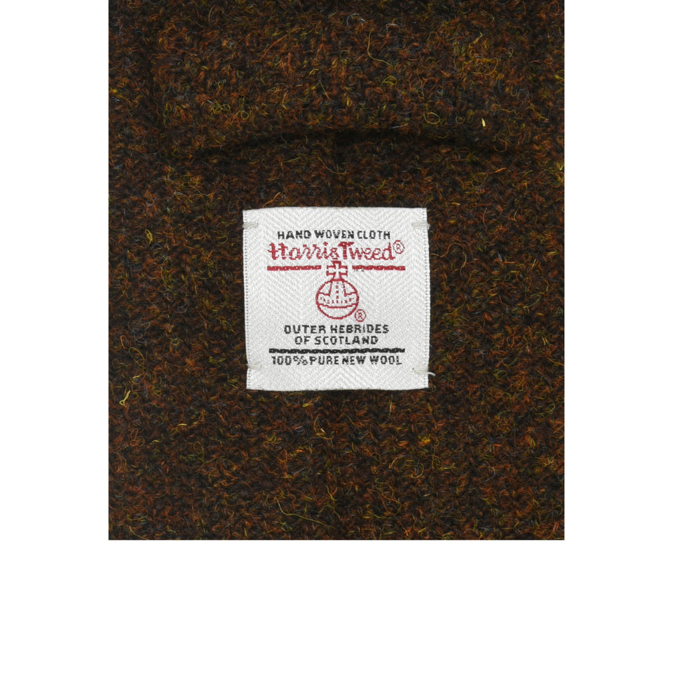 Amidé Hadelin | Harris Tweed tie - Handmade in Italy, rusty brown_label