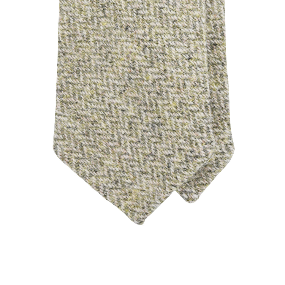 Amidé Hadelin | Harris Tweed tie - Handmade in Italy, flint/lichen_tip