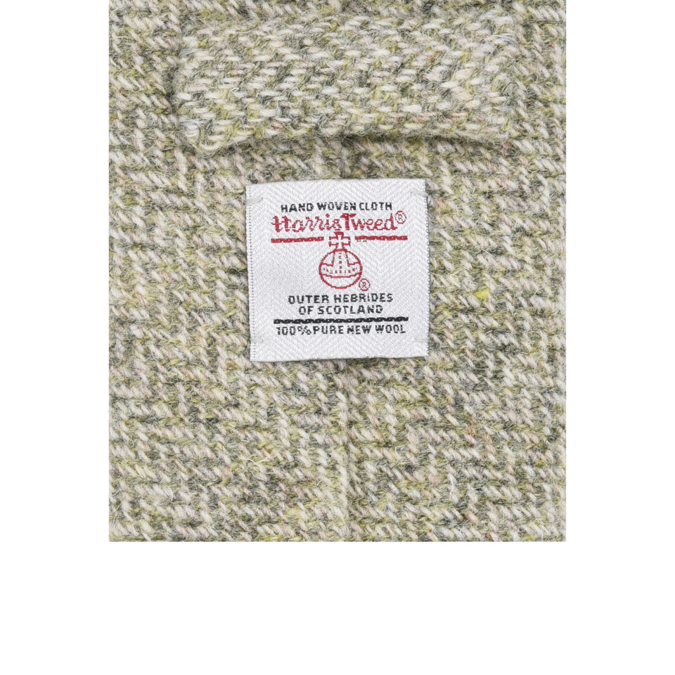 Amidé Hadelin | Harris Tweed tie - Handmade in Italy, flint/lichen_label