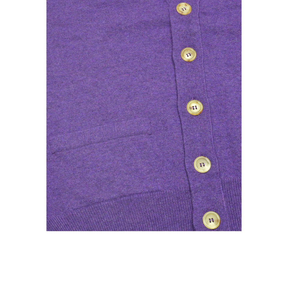 Super Geelong sleeveless cardigan - purple_buttons