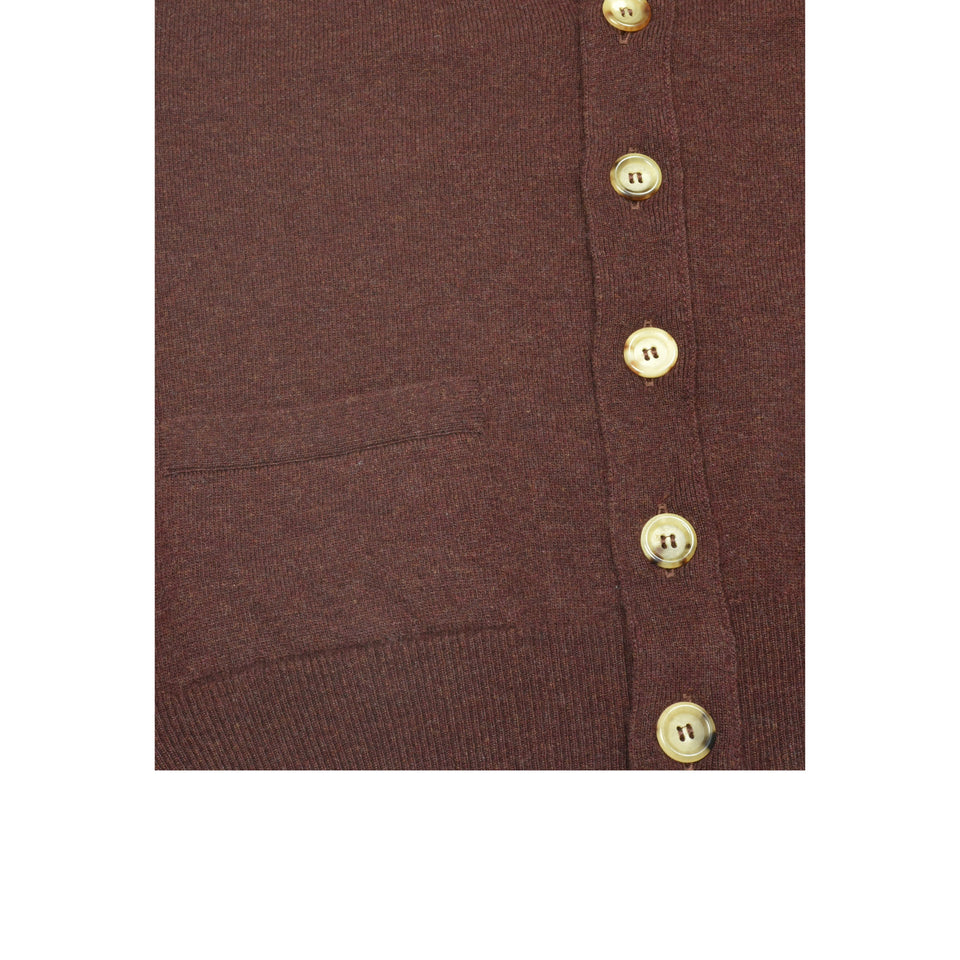 Super Geelong sleeveless cardigan - umber_buttons