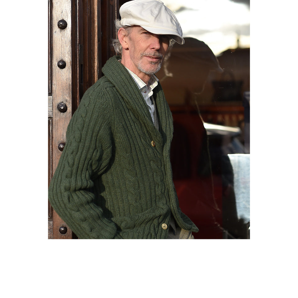 Amidé Hadelin | Lambswool cable knit shawl collar cardigan - rosemary_Gui Bo