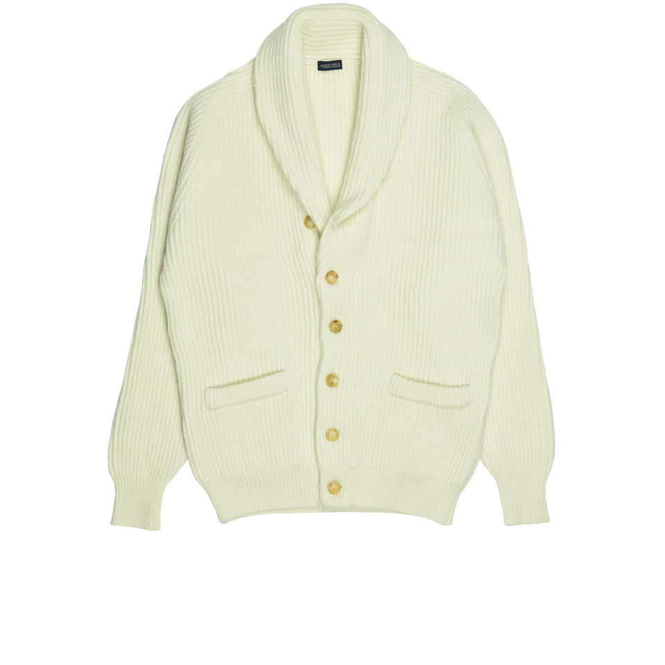 Amidé Hadelin | Geelong shawl collar cardigan - ecru_full
