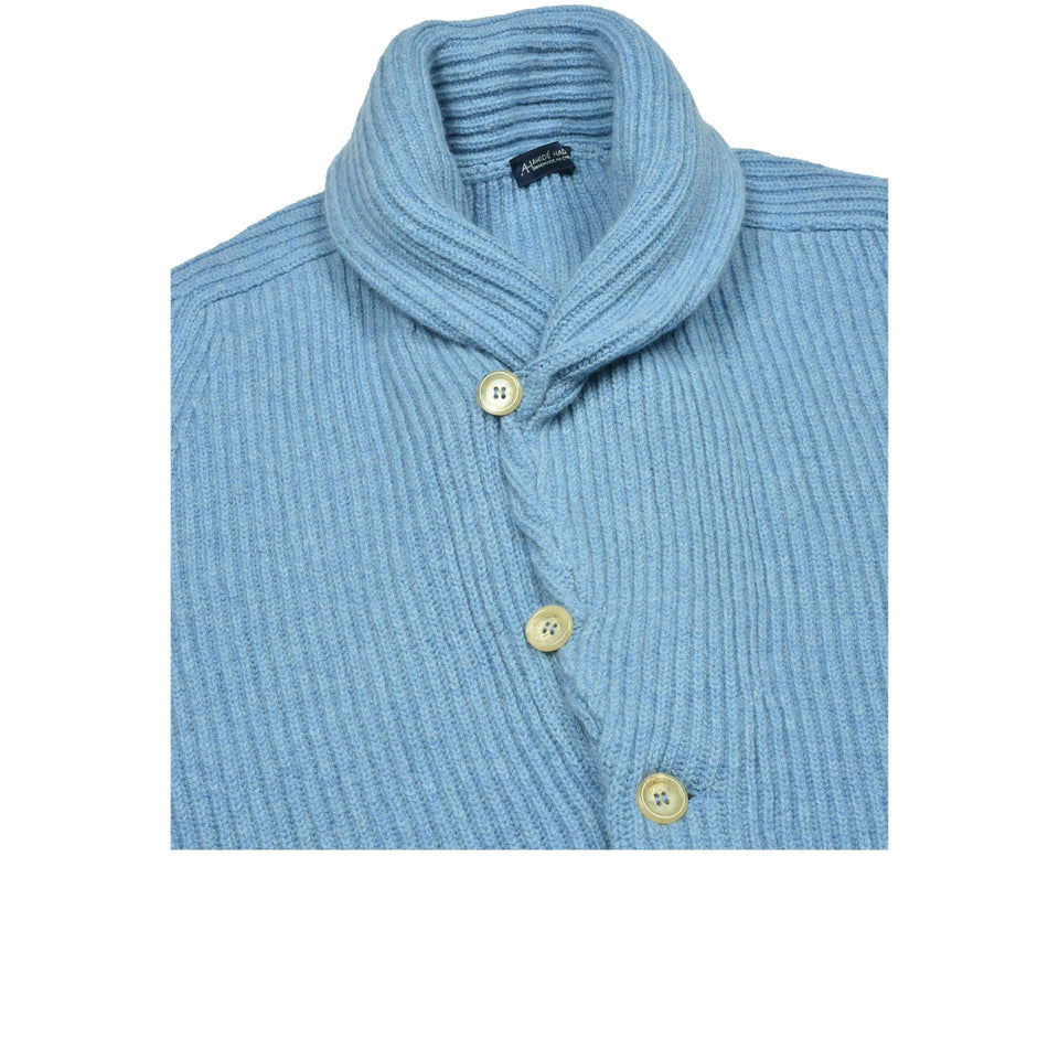 Amidé Hadelin | Geelong shawl collar cardigan - light blue_buttoned up