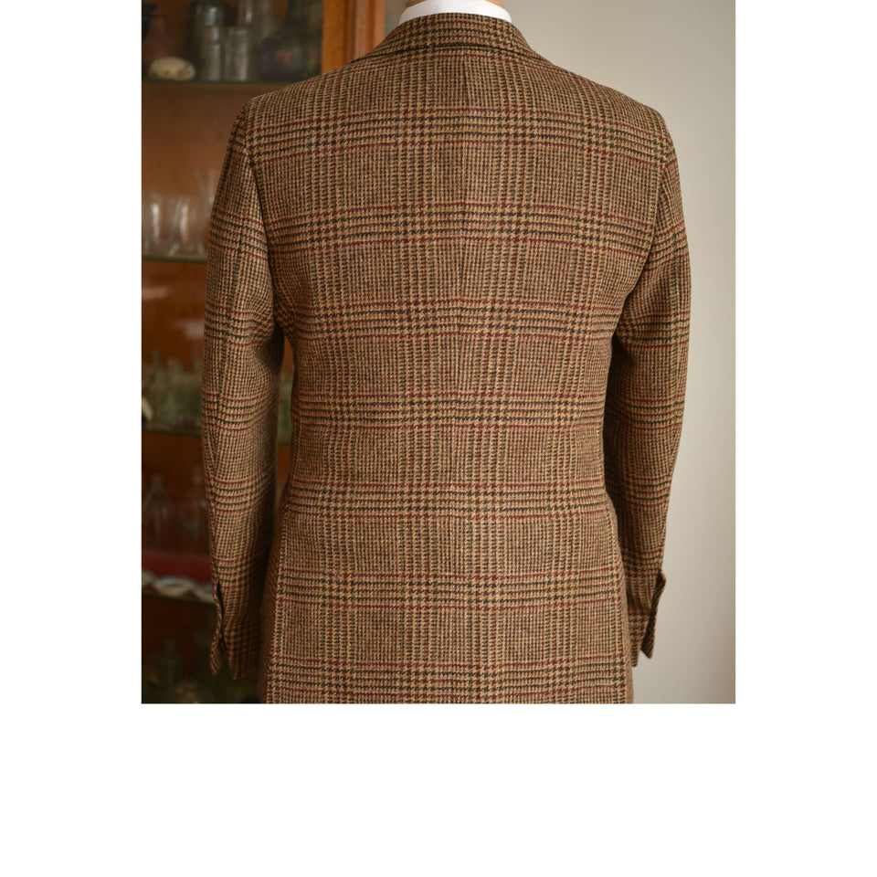 Amidé Hadelin | Orange Label Abraham Moon Shetland tweed glen check jacket - brown_back